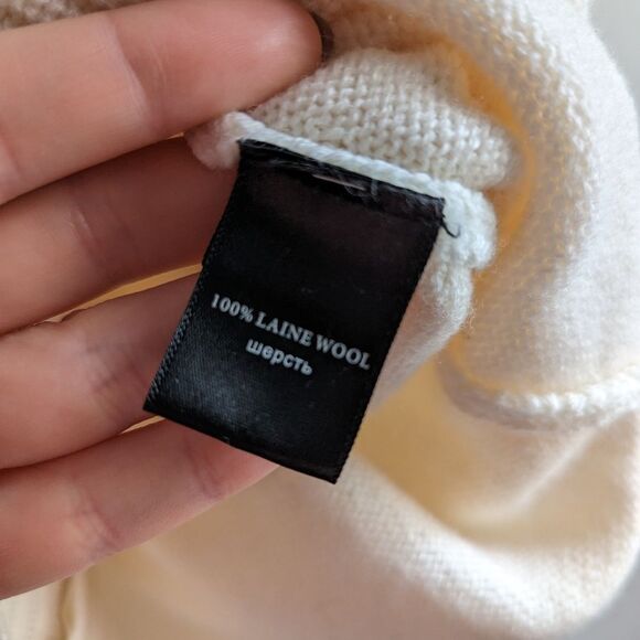 Barbara Bui ivory cream wool turtleneck zipper medium weight cozy luxe sweater - Picture 4 of 6